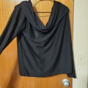 Fabletics Demi Lovato Annabelle Long-Sleeve Top, XL, Black, Cowl Neck, NWT,
